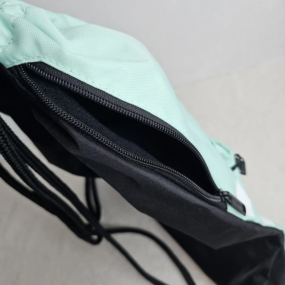 adidas Alliance Medium 15L Mint Green/Black Drawstring Gym Bag Zip Pocket